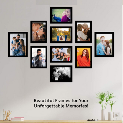 Photo Frame For Wall Set of 10 Black Picture Frames For Home Decoration, Wall Decor