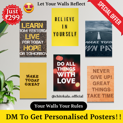 Personalised wall posters Motivation,Quotes, personal Goals etc