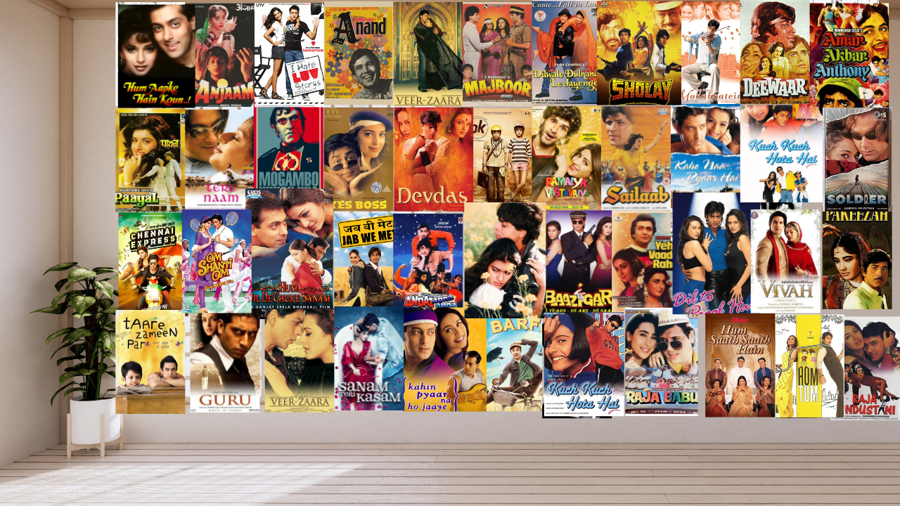 Ultimate Bollywood Wall Collage Pack |Filmy Wall Kit – Bollywood Edition | Retro to Now