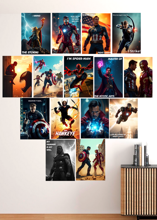 15 Epic Marvel universe cinematic collage set