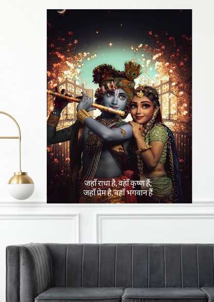 Radha Krishna Divine Wall Poster | God poster collection