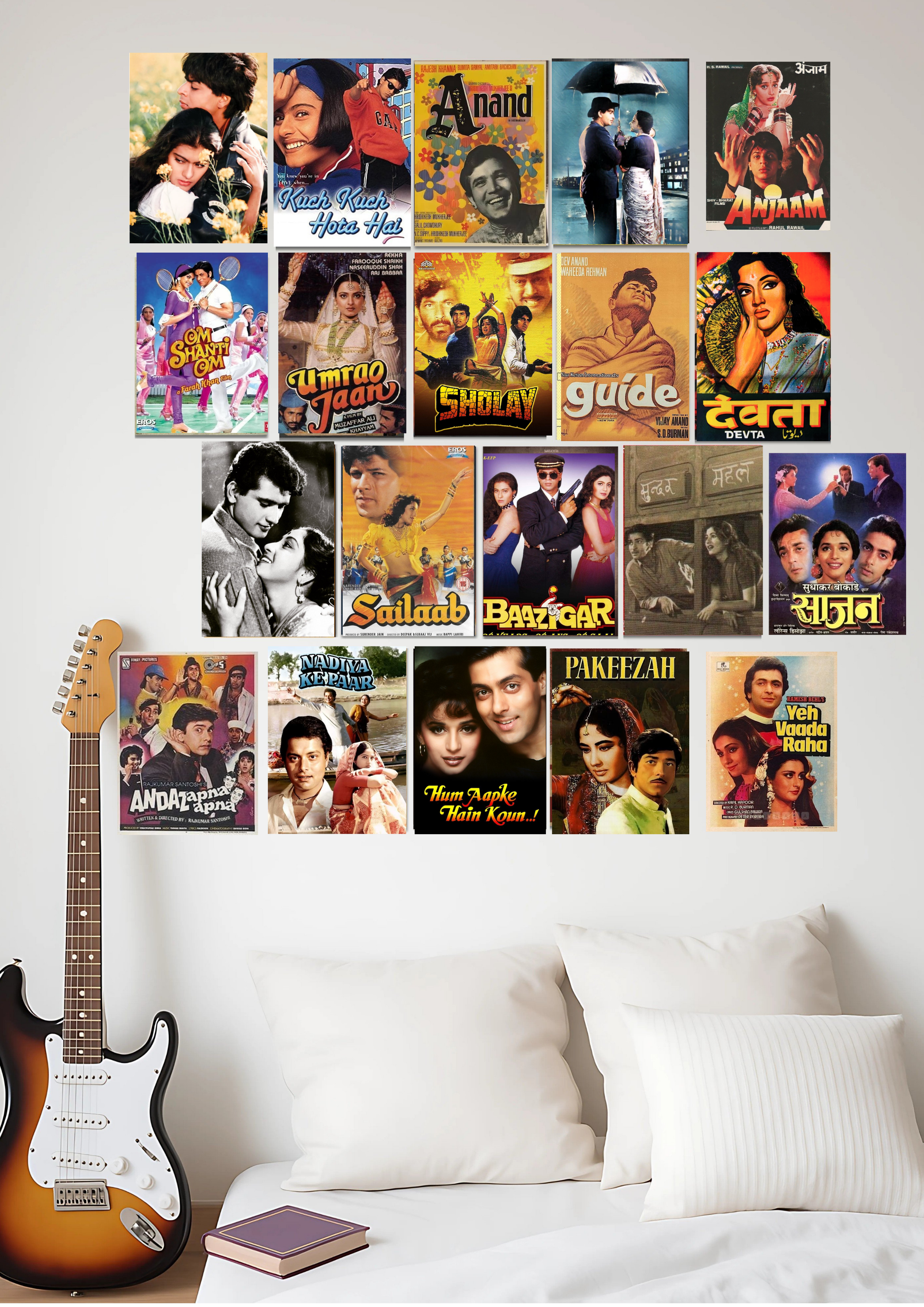 Ultimate Bollywood Wall Collage Pack |Filmy Wall Kit – Bollywood Edition | Retro to Now
