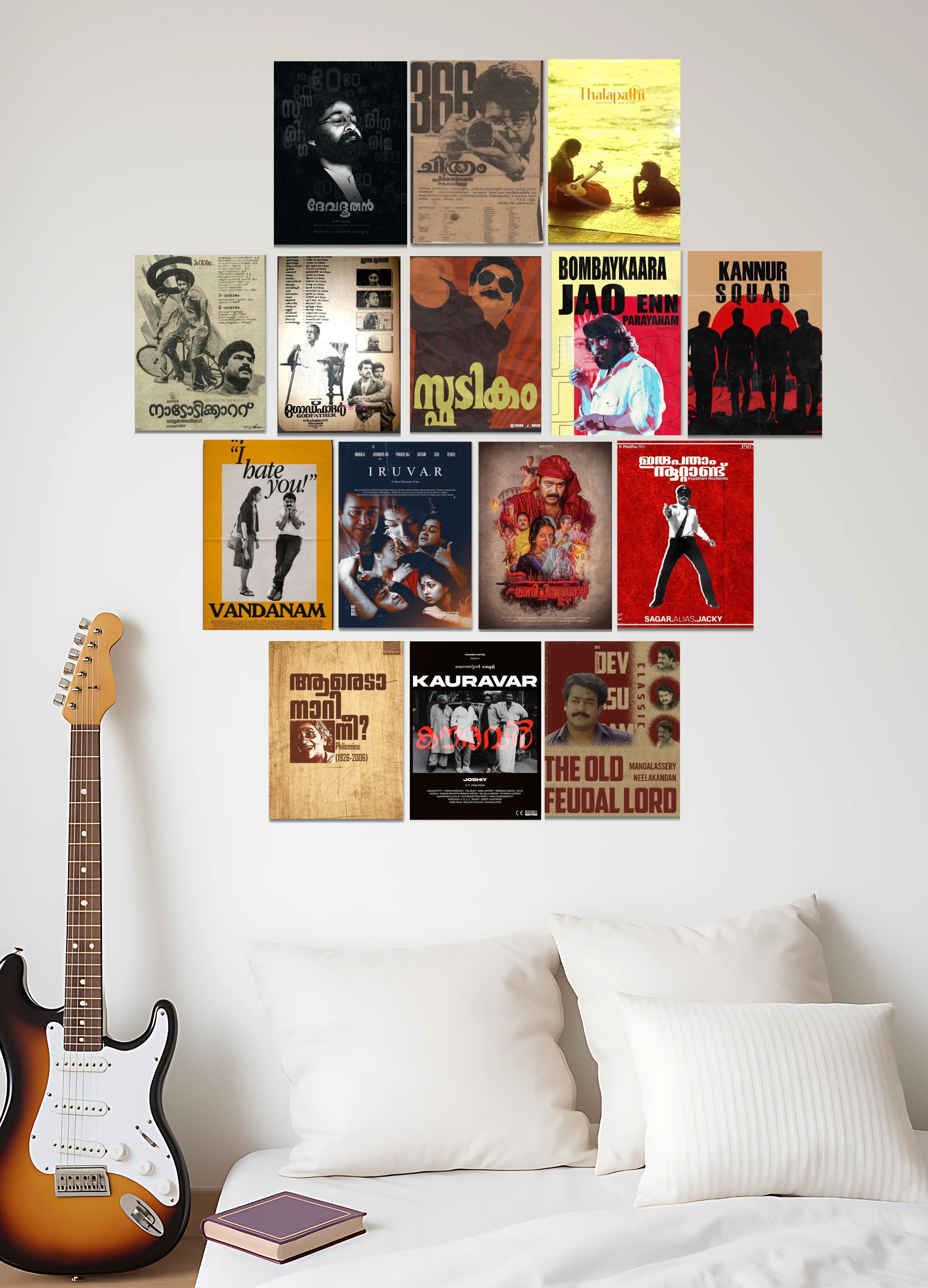 Mollywood Masterpieces – Iconic Malayalam Movie Posters Collection | 15-Poster Set